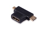 - HDMI 19F > mini HDMI 19M/micro HDMI 19M