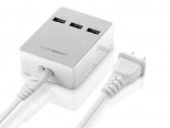 Сетевое зарядное устройство на 3 USB порта с подставкой для IPhone\IPad\Samsung
